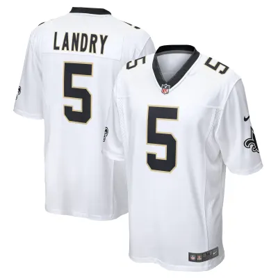 Men's New Orleans Saints Jarvis Landry White Player Game Jersey 01