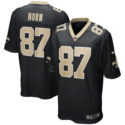 Men's New Orleans Saints Joe Horn Black Game Retired Player Jersey 01