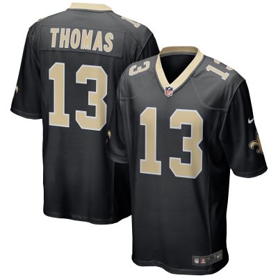 Men's New Orleans Saints Michael Thomas Black Team Color Game Jersey 01