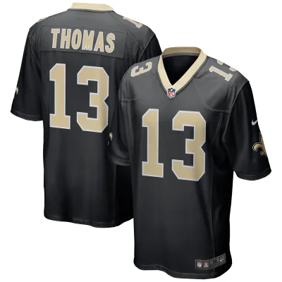Men's New Orleans Saints Michael Thomas Black Team Color Game Jersey 01