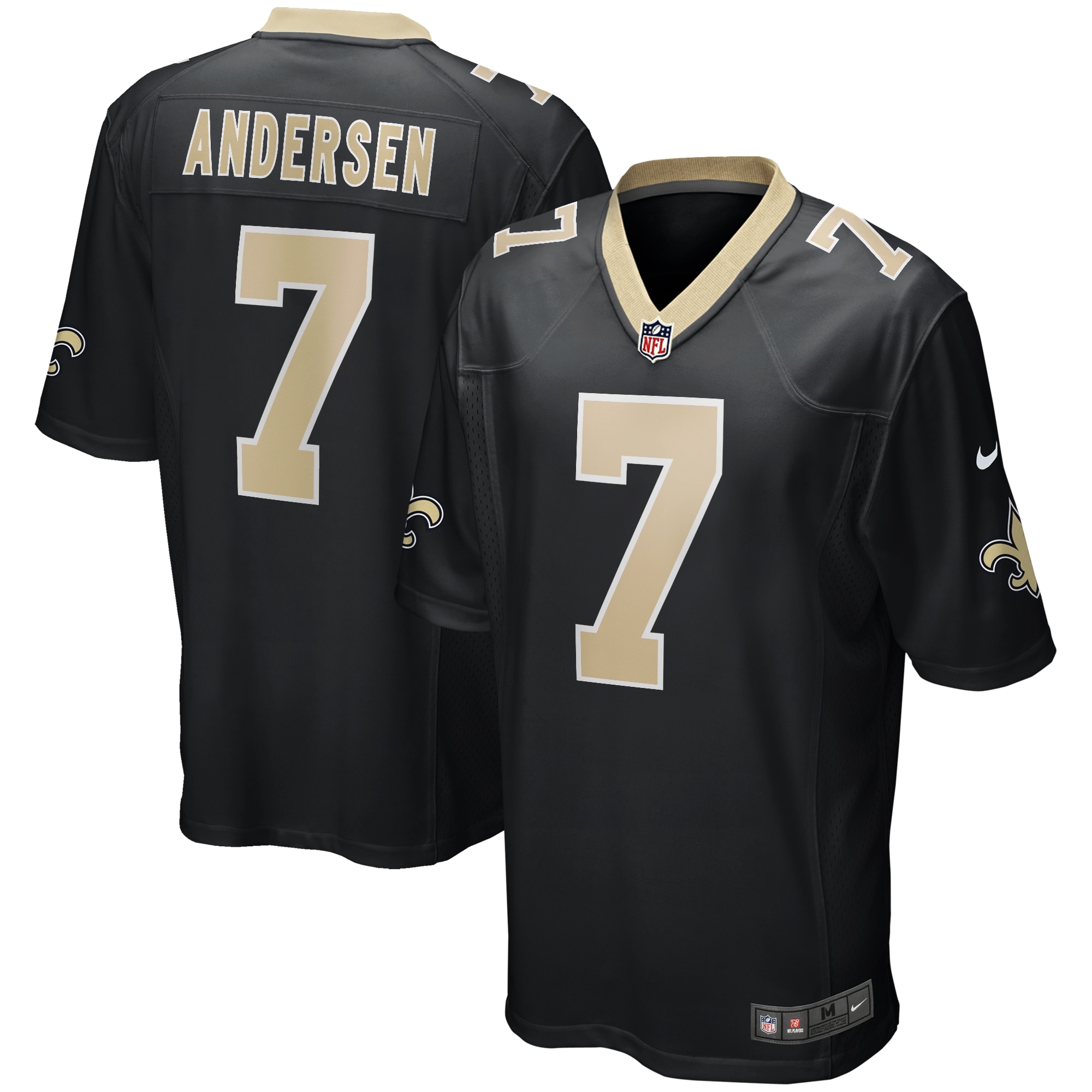 Men's New Orleans Saints Morten Andersen Black Game Retired Player Jersey