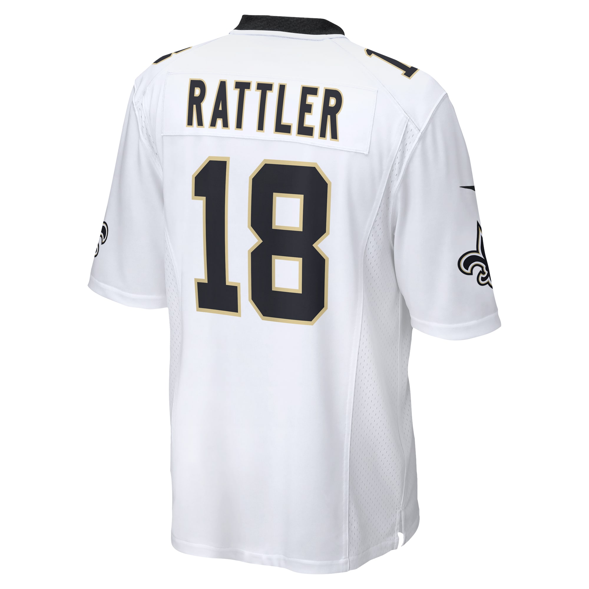 Men's New Orleans Saints Spencer Rattler White 2024 NFL Draft Game Player Jersey