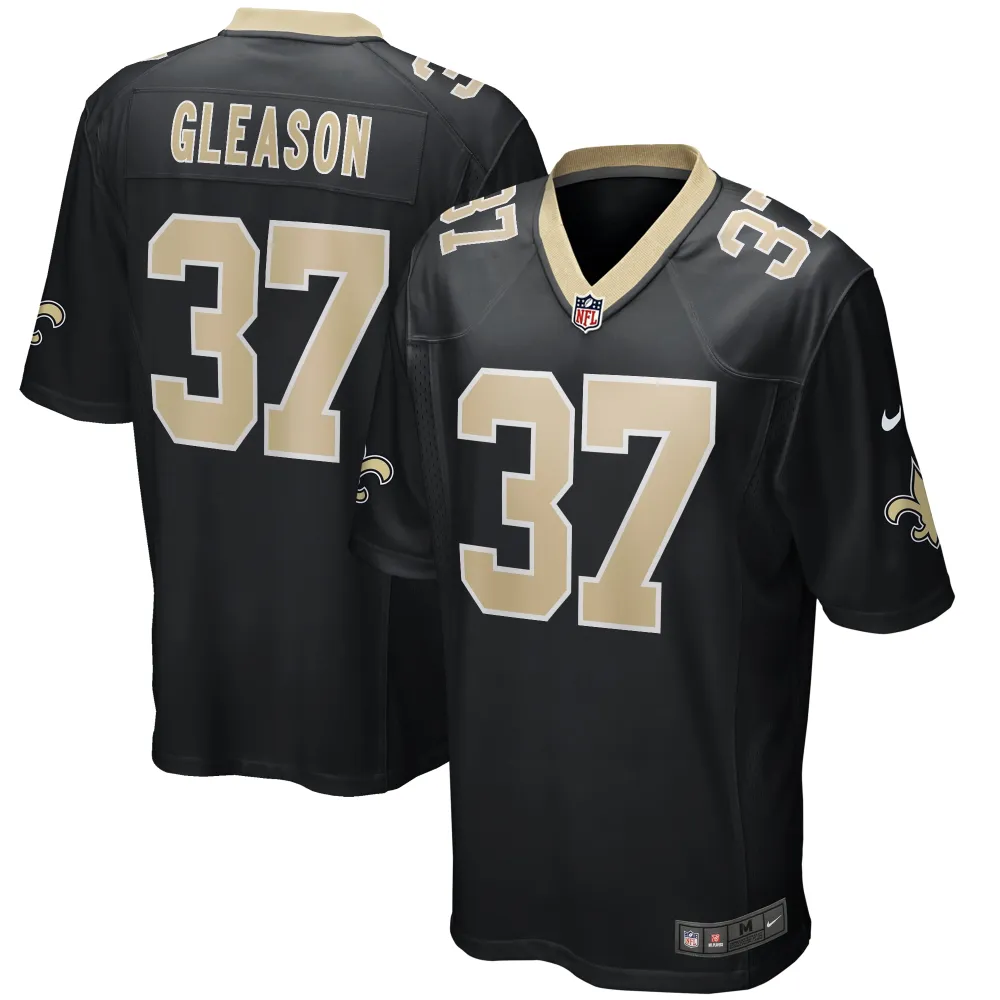 Men's New Orleans Saints Steve Gleason Black Game Retired Player Jersey