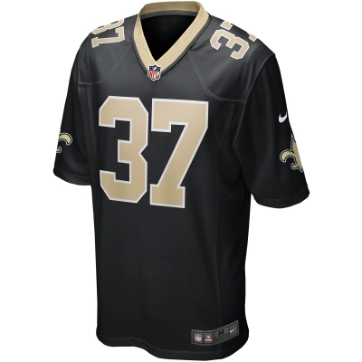 Men's New Orleans Saints Steve Gleason Black Game Retired Player Jersey 02