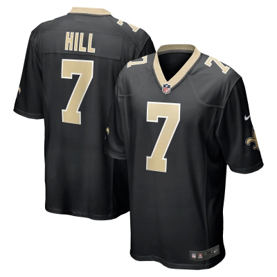 Men's New Orleans Saints Taysom Hill Black Game Jersey 01