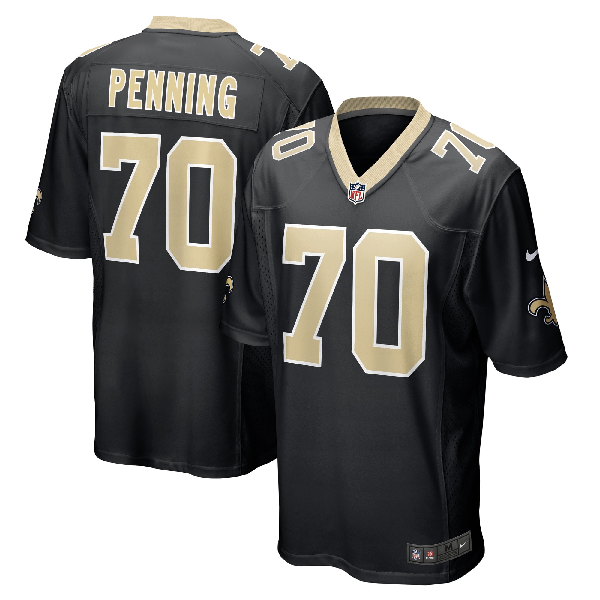 Men's New Orleans Saints Trevor Penning Black Game Player Jersey