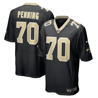 Men's New Orleans Saints Trevor Penning Black Game Player Jersey 01