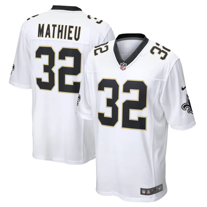 Men's New Orleans Saints Tyrann Mathieu White Game Jersey