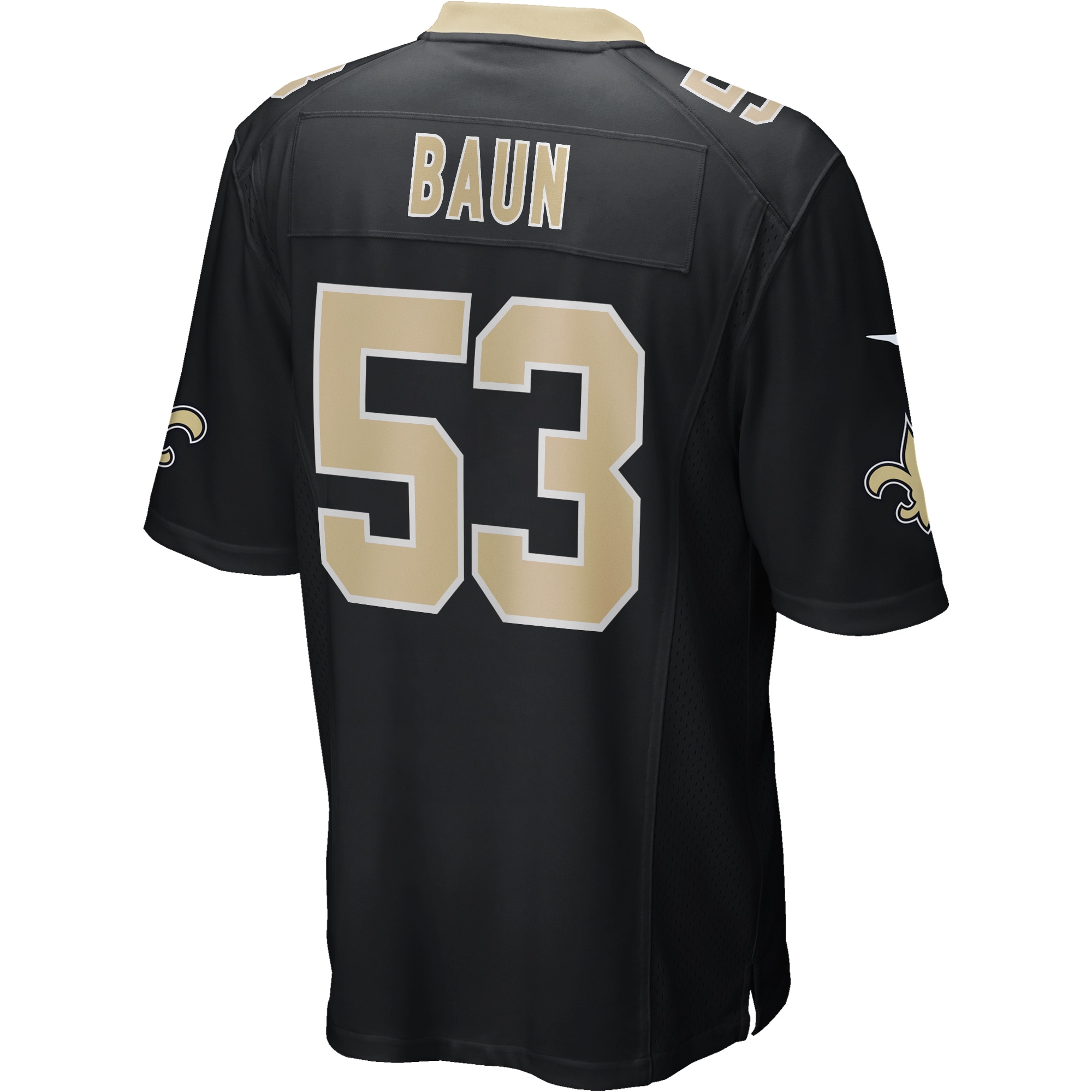 Men's New Orleans Saints Zack Baun Black Game Player Jersey