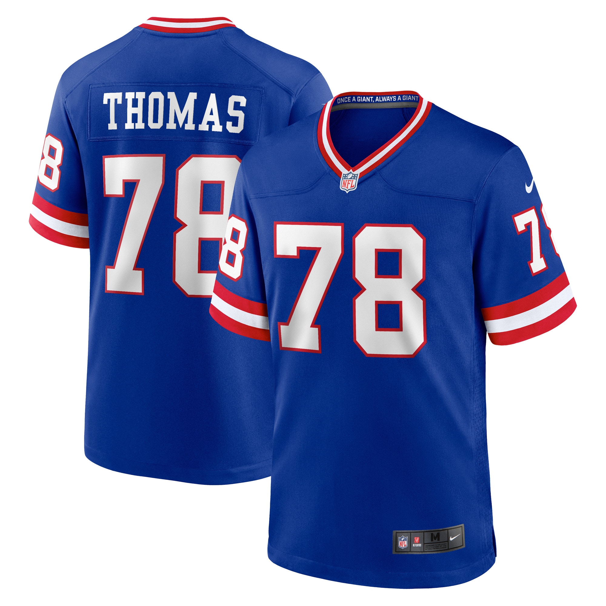 Men's New York Giants Andrew Thomas Royal Classic Player Game Jersey