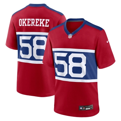 Men's New York Giants Bobby Okereke Century Red Alternate Player Game Jersey 01