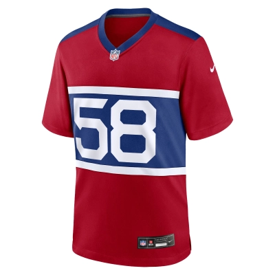 Men's New York Giants Bobby Okereke Century Red Alternate Player Game Jersey 02