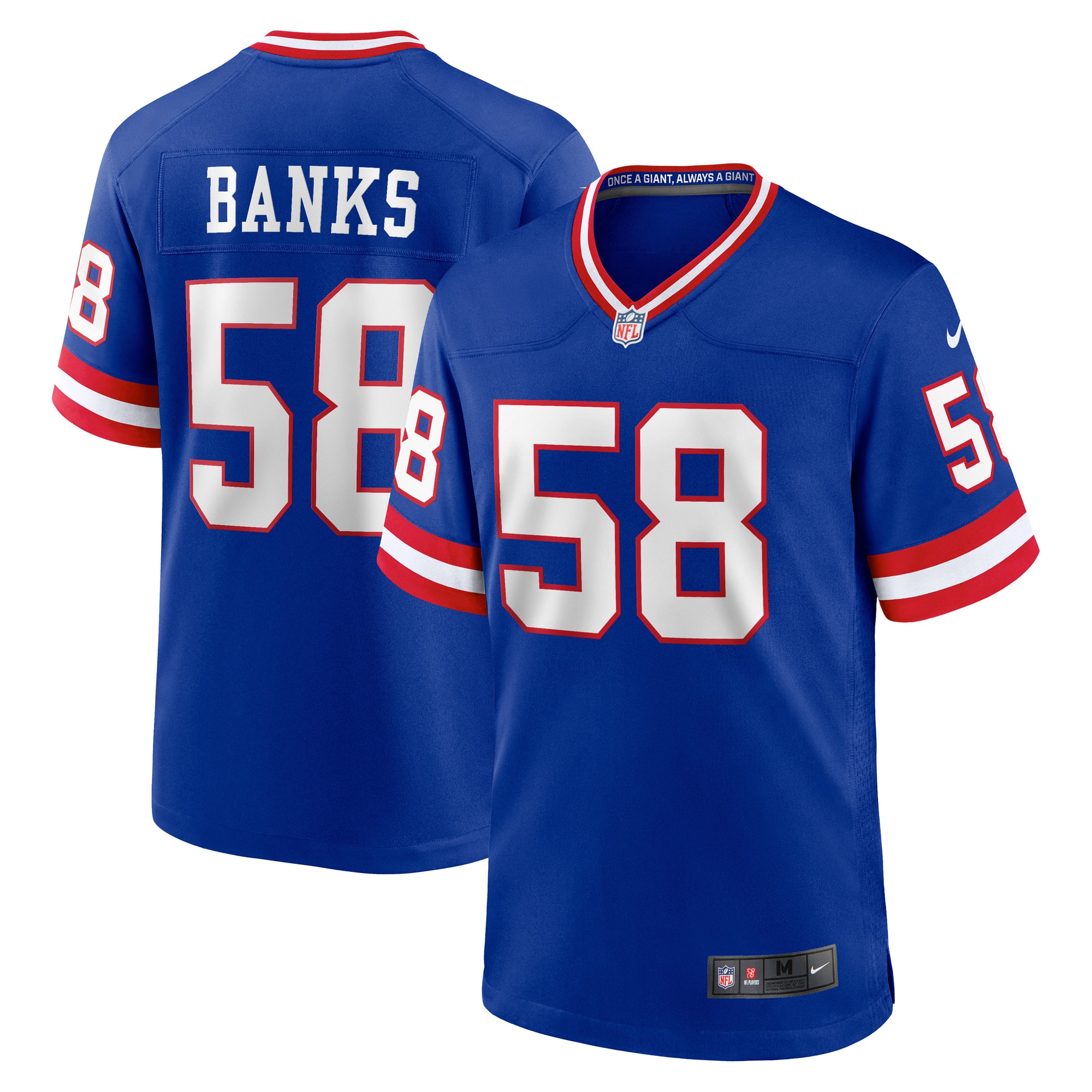 Men's New York Giants Carl Banks Royal Classic Retired Player Game Jersey