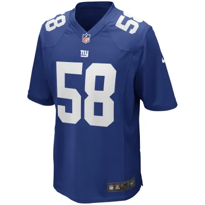 Men's New York Giants Carl Banks  Royal Game Retired Player Jersey 02