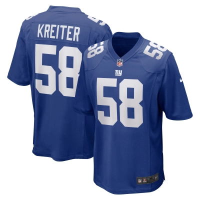 Men's New York Giants Casey Kreiter Royal Game Jersey 01