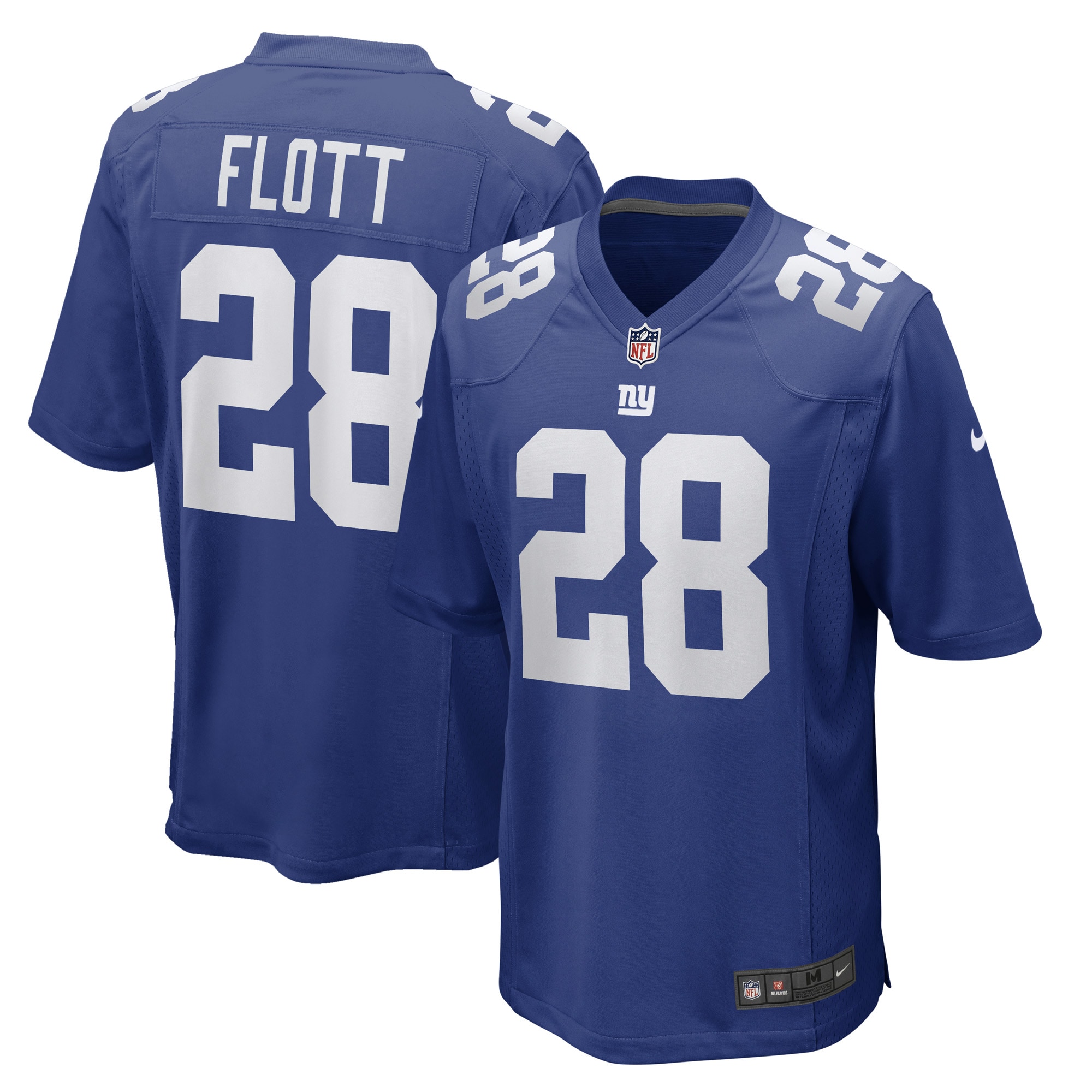Men's New York Giants Cor'Dale Flott Royal Game Player Jersey