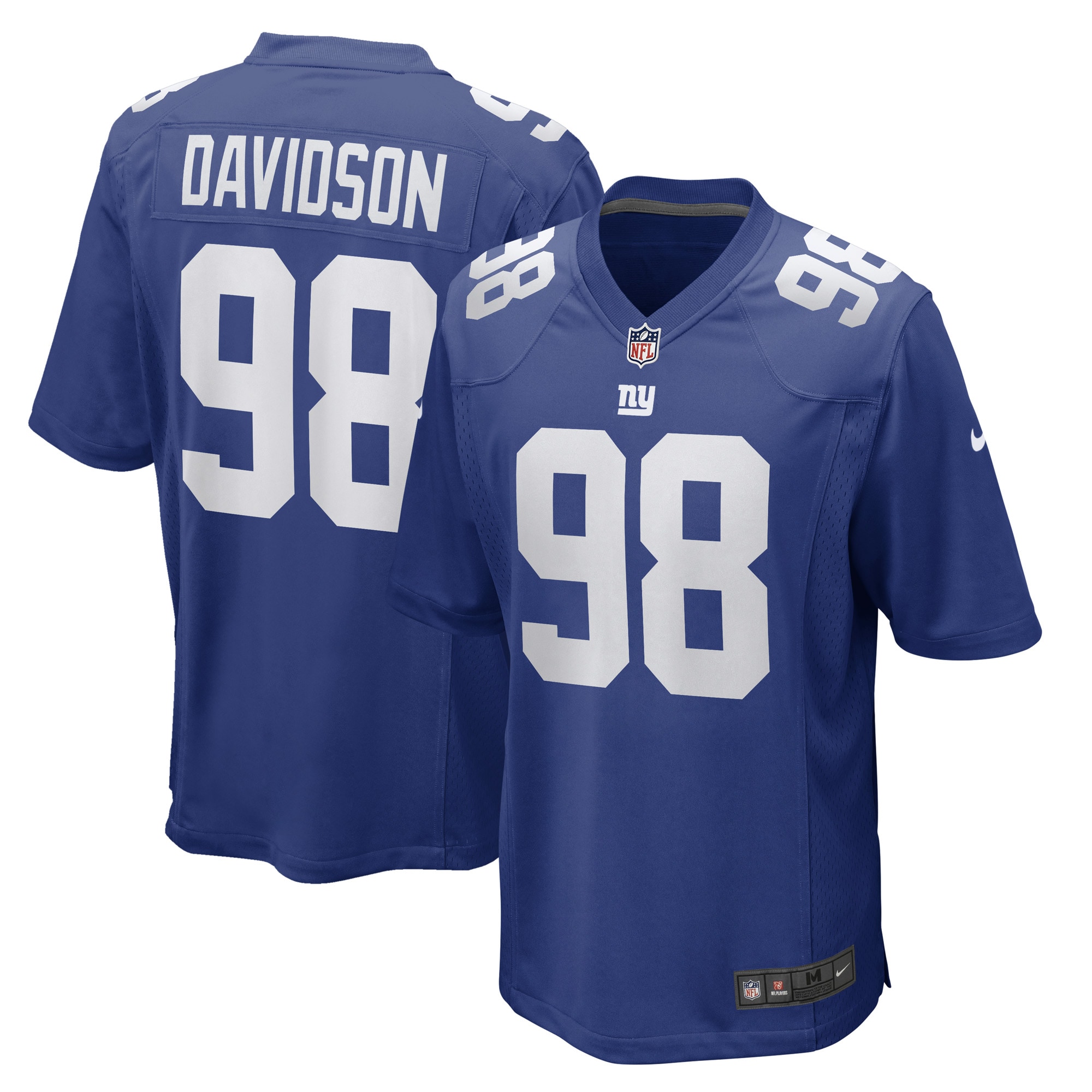 Men's New York Giants D.J. Davidson Royal Game Player Jersey
