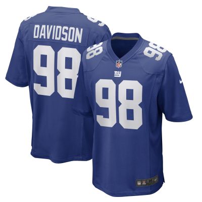 Men's New York Giants D.J. Davidson Royal Game Player Jersey 01