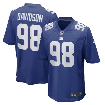 Men's New York Giants D.J. Davidson Royal Game Player Jersey 01