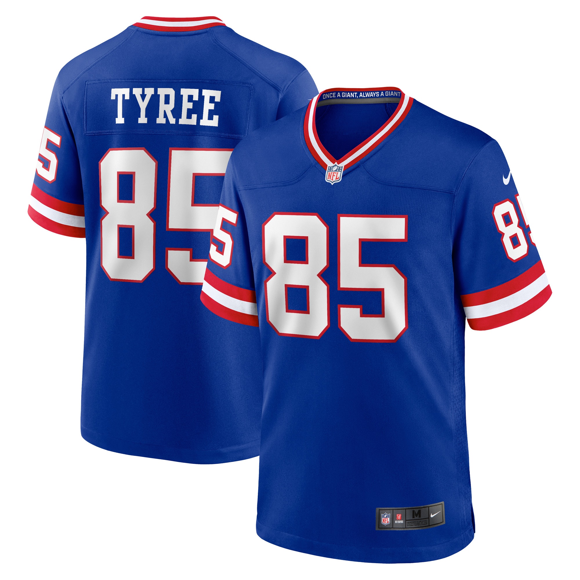 Men's New York Giants David Tyree Royal Classic Retired Player Game Jersey