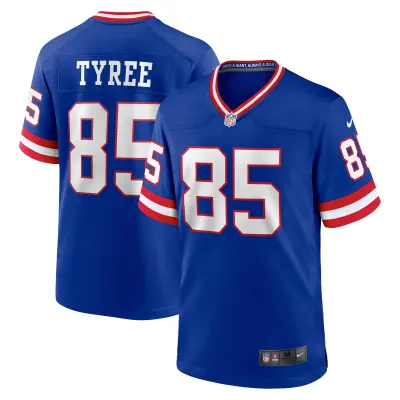 Men's New York Giants David Tyree Royal Classic Retired Player Game Jersey 01