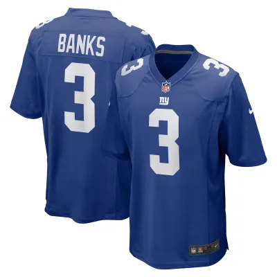 Men's New York Giants Deonte Banks  Royal Game Jersey 01