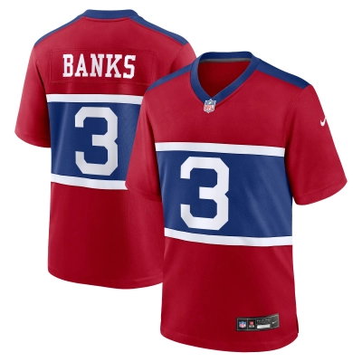 Men's New York Giants Deonte Banks Century Red Alternate Player Game Jersey 01