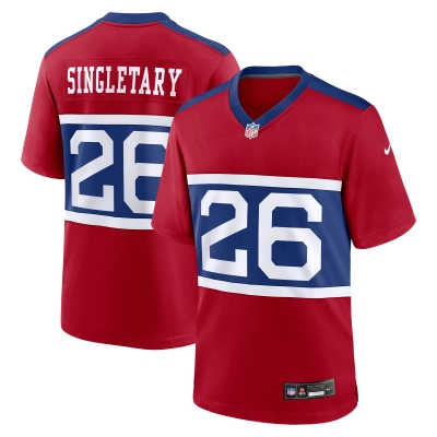 Men's New York Giants Devin Singletary Century Red Alternate Player Game Jersey 01