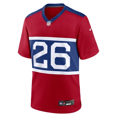 Men's New York Giants Devin Singletary Century Red Alternate Player Game Jersey 02