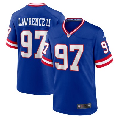 Men's New York Giants Dexter Lawrence II Royal Classic Game Player Jersey 01