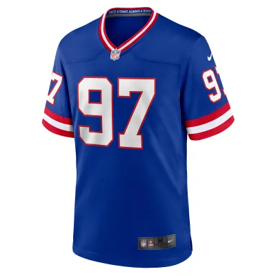 Men's New York Giants Dexter Lawrence II Royal Classic Game Player Jersey 02