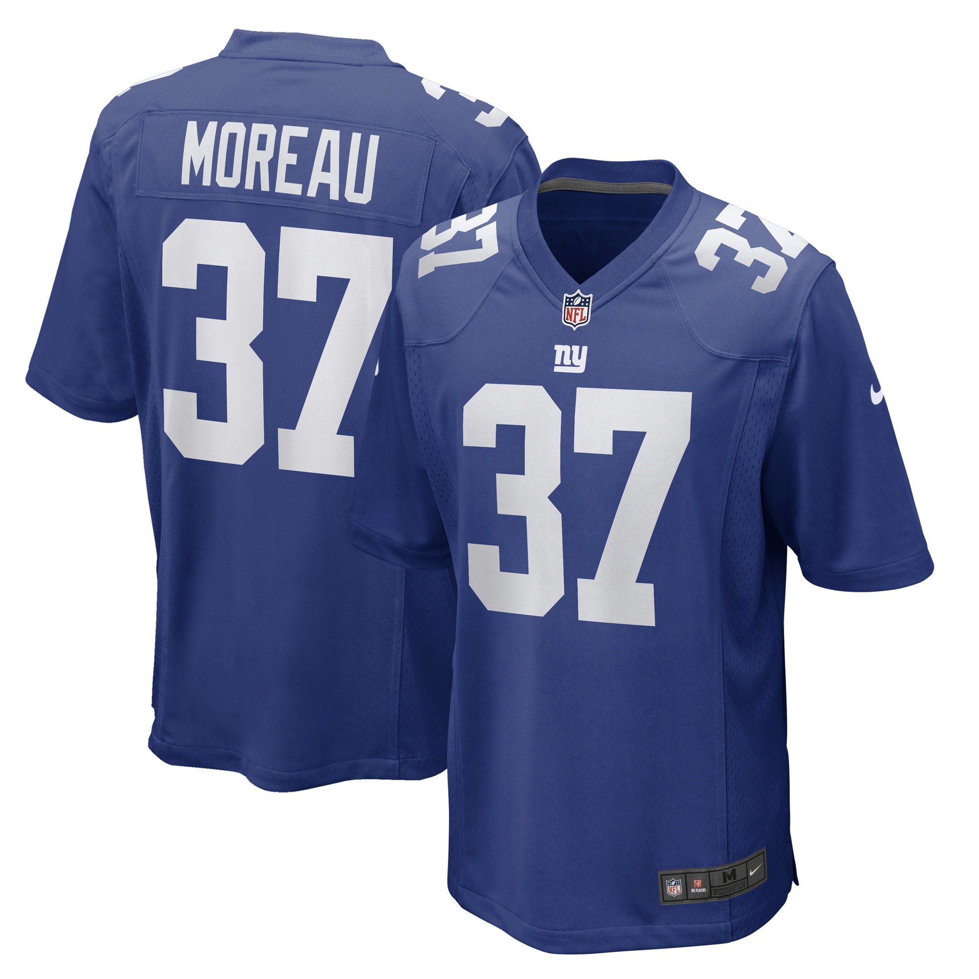 Men's New York Giants Fabian Moreau Royal Game Player Jersey