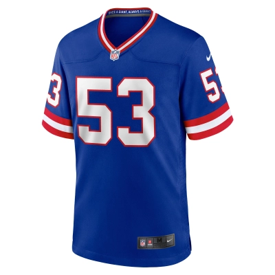 Men's New York Giants Harry Carson Royal Classic Retired Player Game Jersey 02