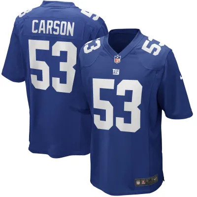 Men's New York Giants Harry Carson  Royal Game Retired Player Jersey 01