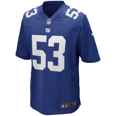 Men's New York Giants Harry Carson Royal Game Retired Player Jersey 02