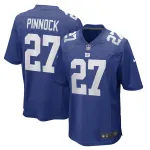 Men's New York Giants Jason Pinnock Royal Game Player Jersey