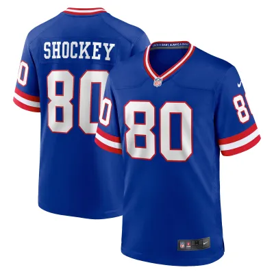 Men's New York Giants Jeremy Shockey Royal Classic Retired Player Game Jersey 01