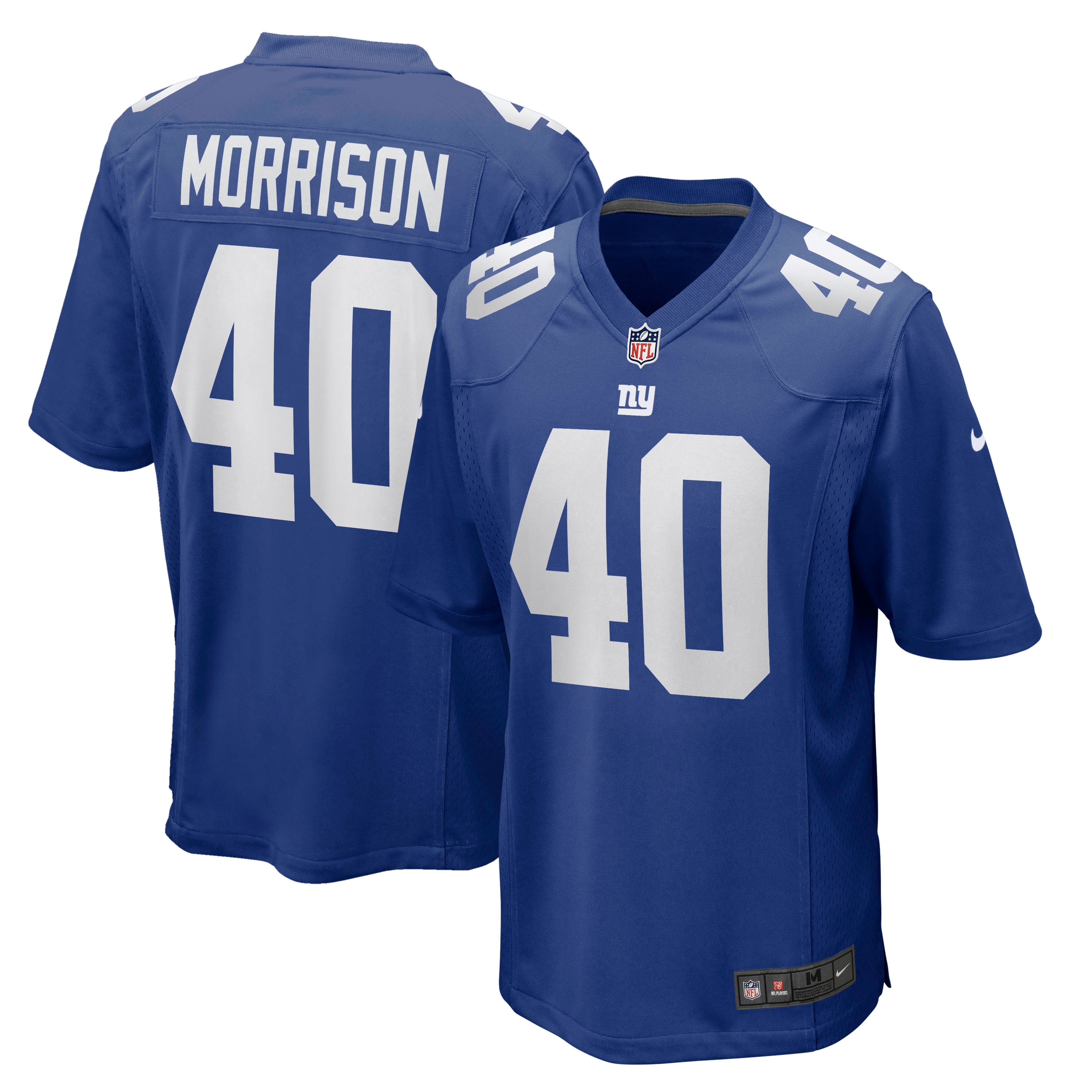 Men's New York Giants Joe Morrison Royal Retired Player Jersey