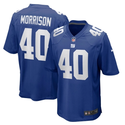 Men's New York Giants Joe Morrison Royal Retired Player Jersey 01
