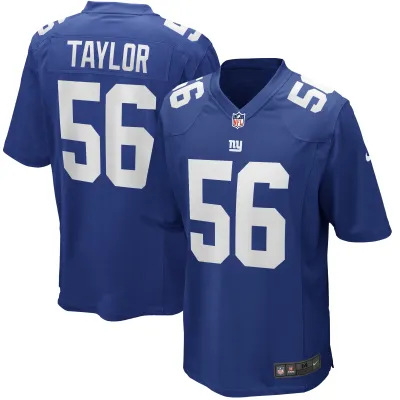 Men's New York Giants Lawrence Taylor  Royal Game Retired Player Jersey 01