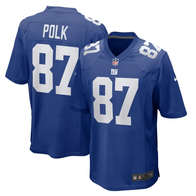 Men's New York Giants Makai Polk Royal Home Game Player Jersey