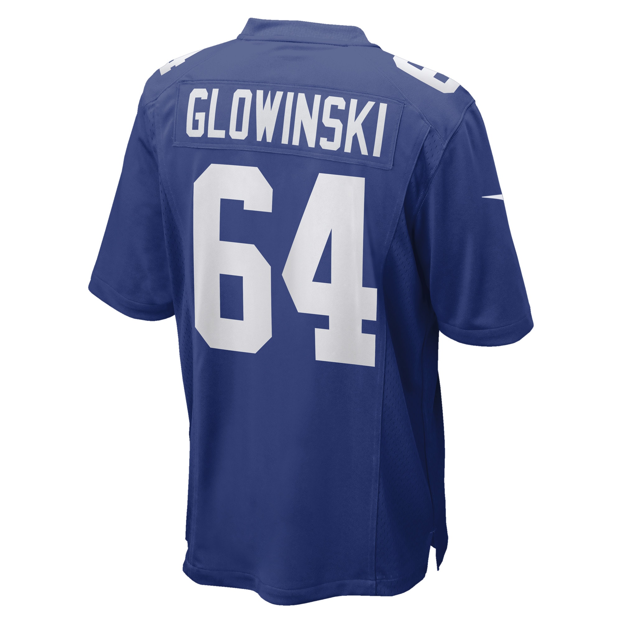 Men's New York Giants Mark Glowinski Royal Game Player Jersey