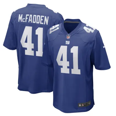 Men's New York Giants Micah McFadden Royal Game Player Jersey 01