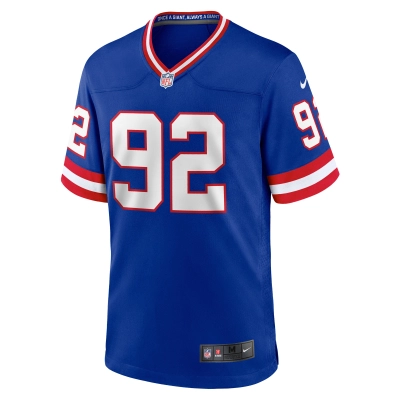 Men's New York Giants Michael Strahan Royal Classic Retired Player Game Jersey 02