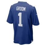 Men's New York Giants Number 1 Groom Royal Game Jersey