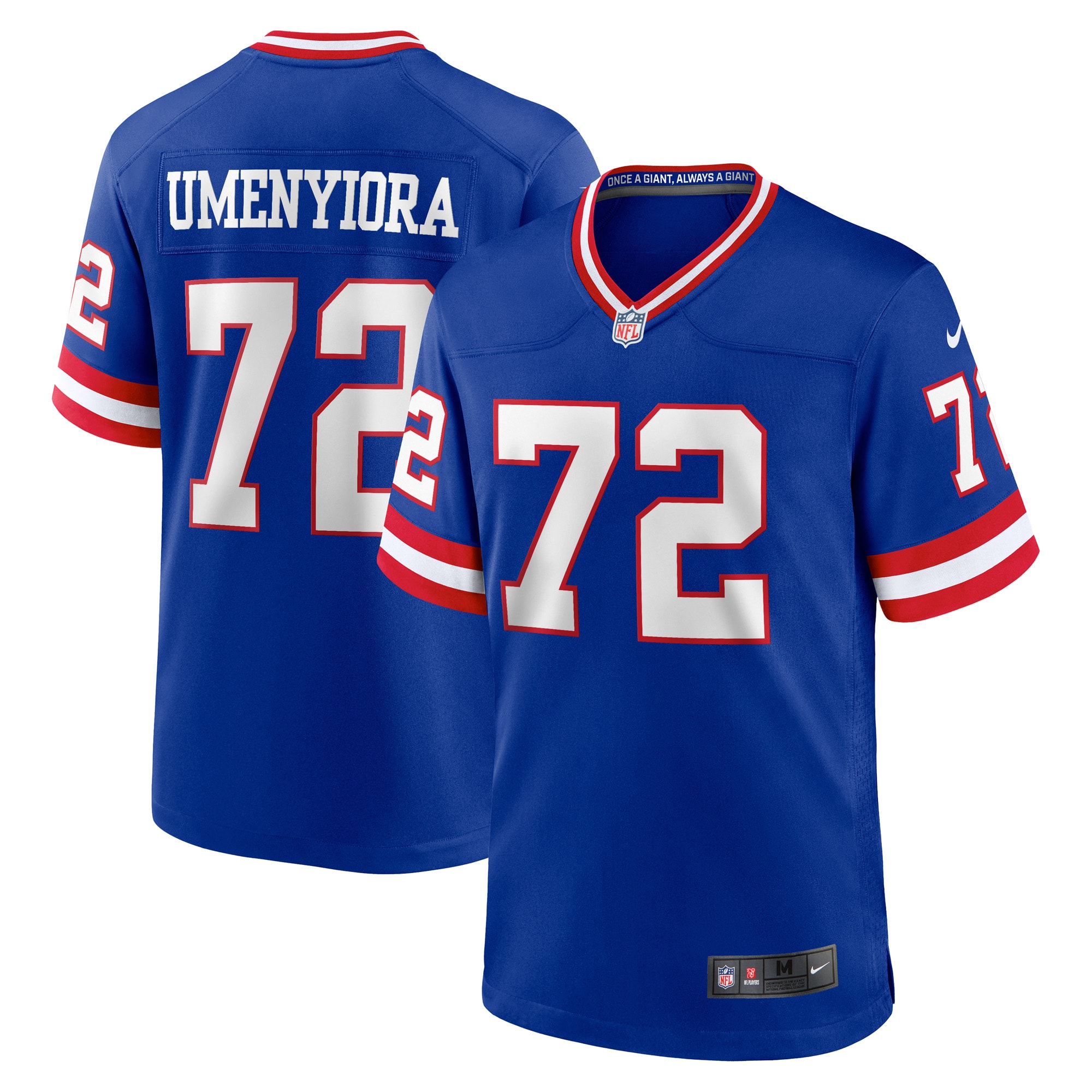 Men's New York Giants Osi Umenyiora Royal Classic Retired Player Game Jersey
