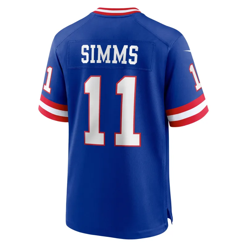 Men's New York Giants Phil Simms Royal Classic Retired Player Game Jersey