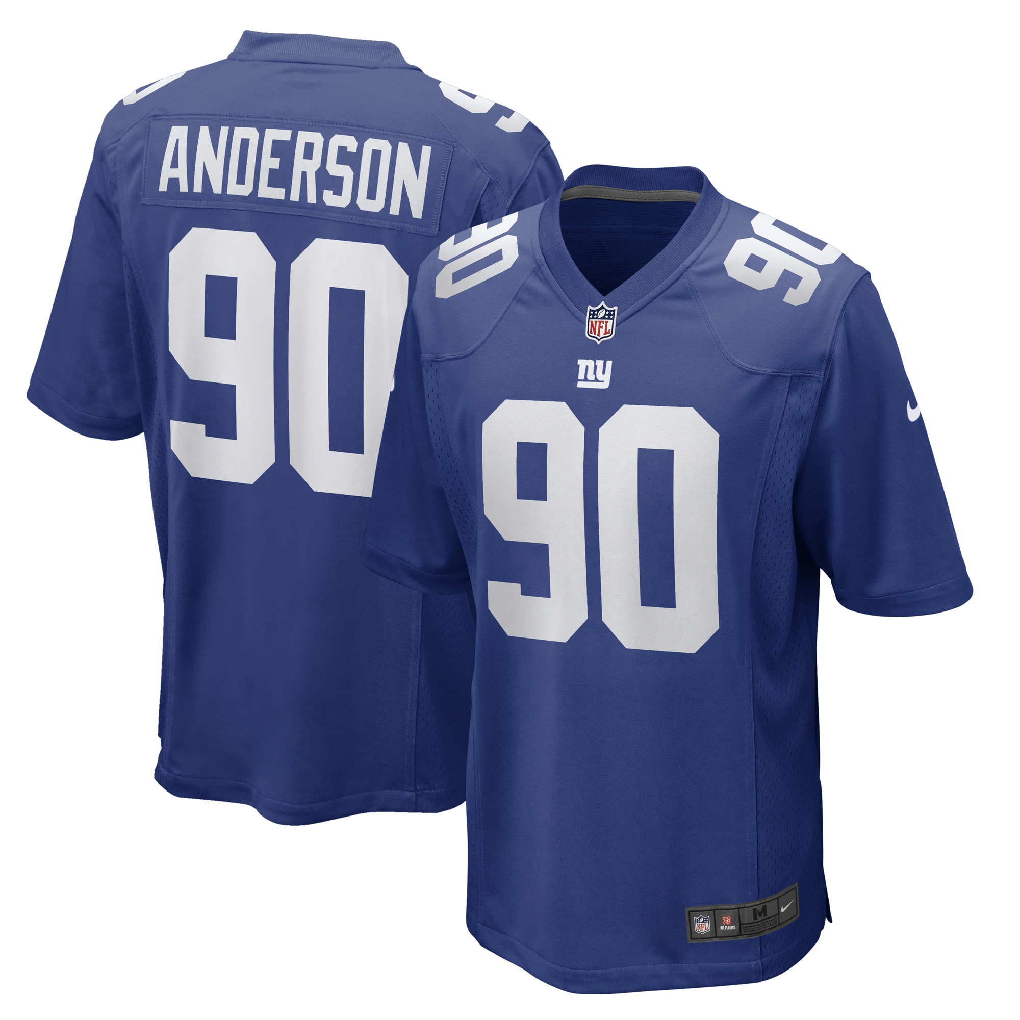 Men's New York Giants Ryder Anderson Royal Game Player Jersey