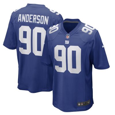 Men's New York Giants Ryder Anderson Royal Game Player Jersey 01