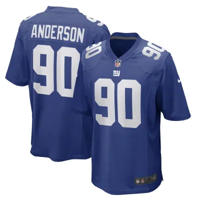 Men's New York Giants Ryder Anderson Royal Game Player Jersey 01